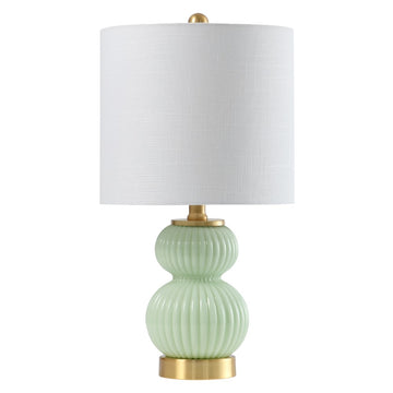 Daphne 20" Ribbed Metal/Glass LED Table Lamp